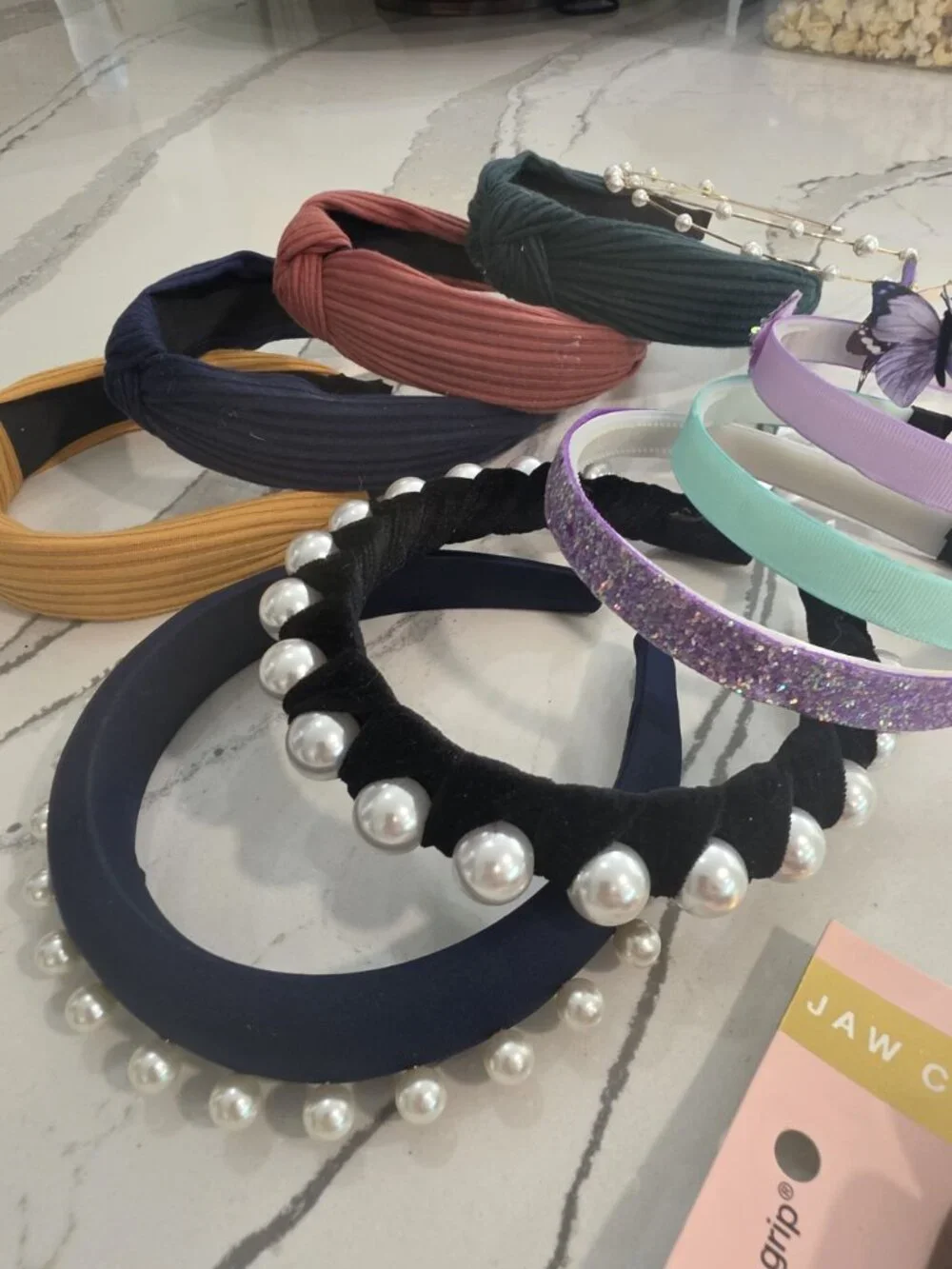 hair accessory bundle Assorted Headbands & Jaw Clips Pearls Flowers Butterflies